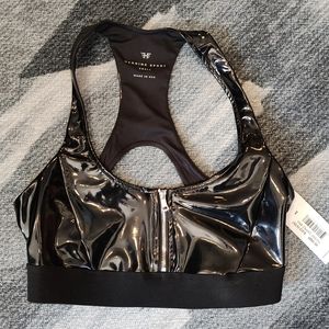 Patent sports bra top
